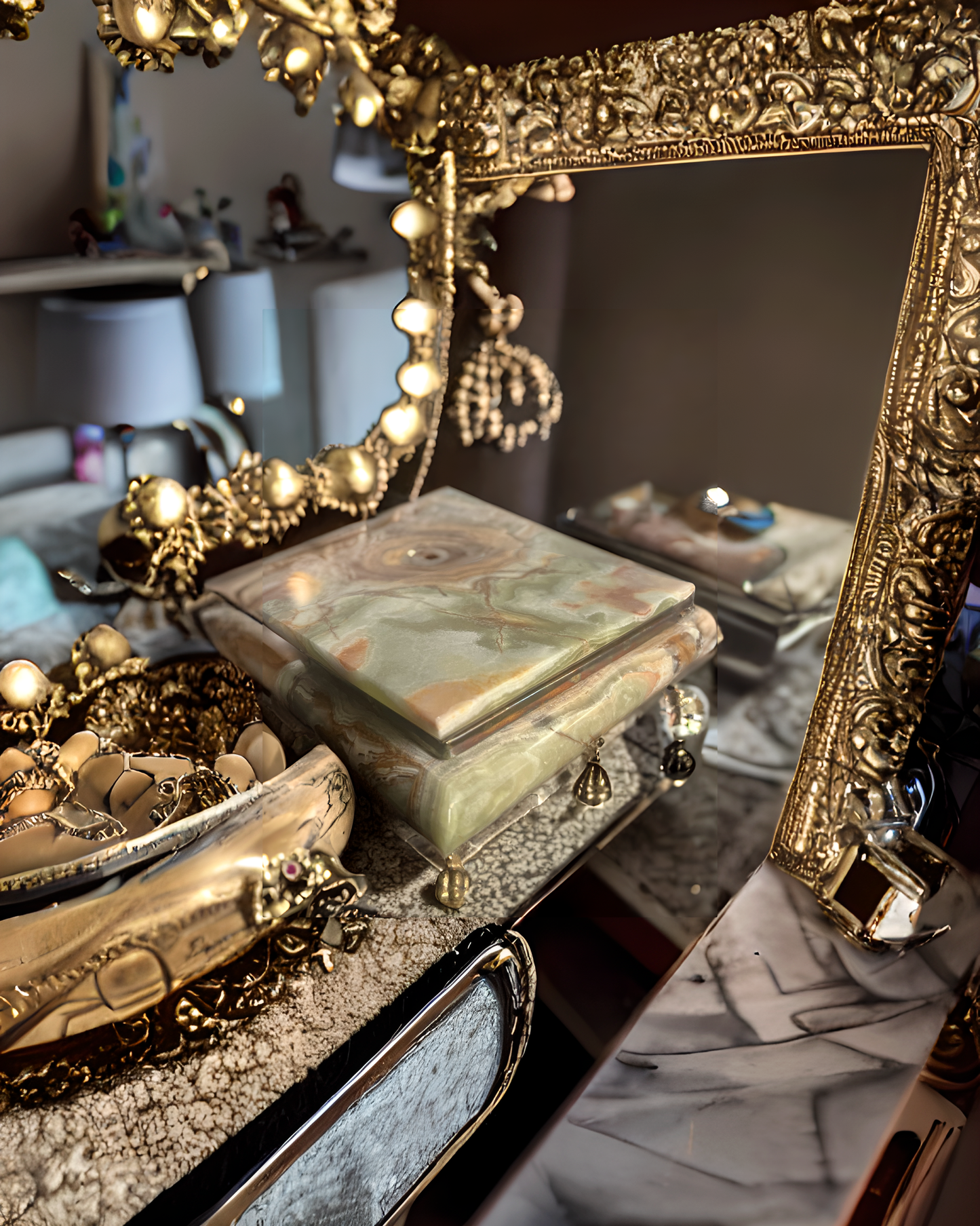 Rectangle Jewelry Box lined with Red Velvet inside
