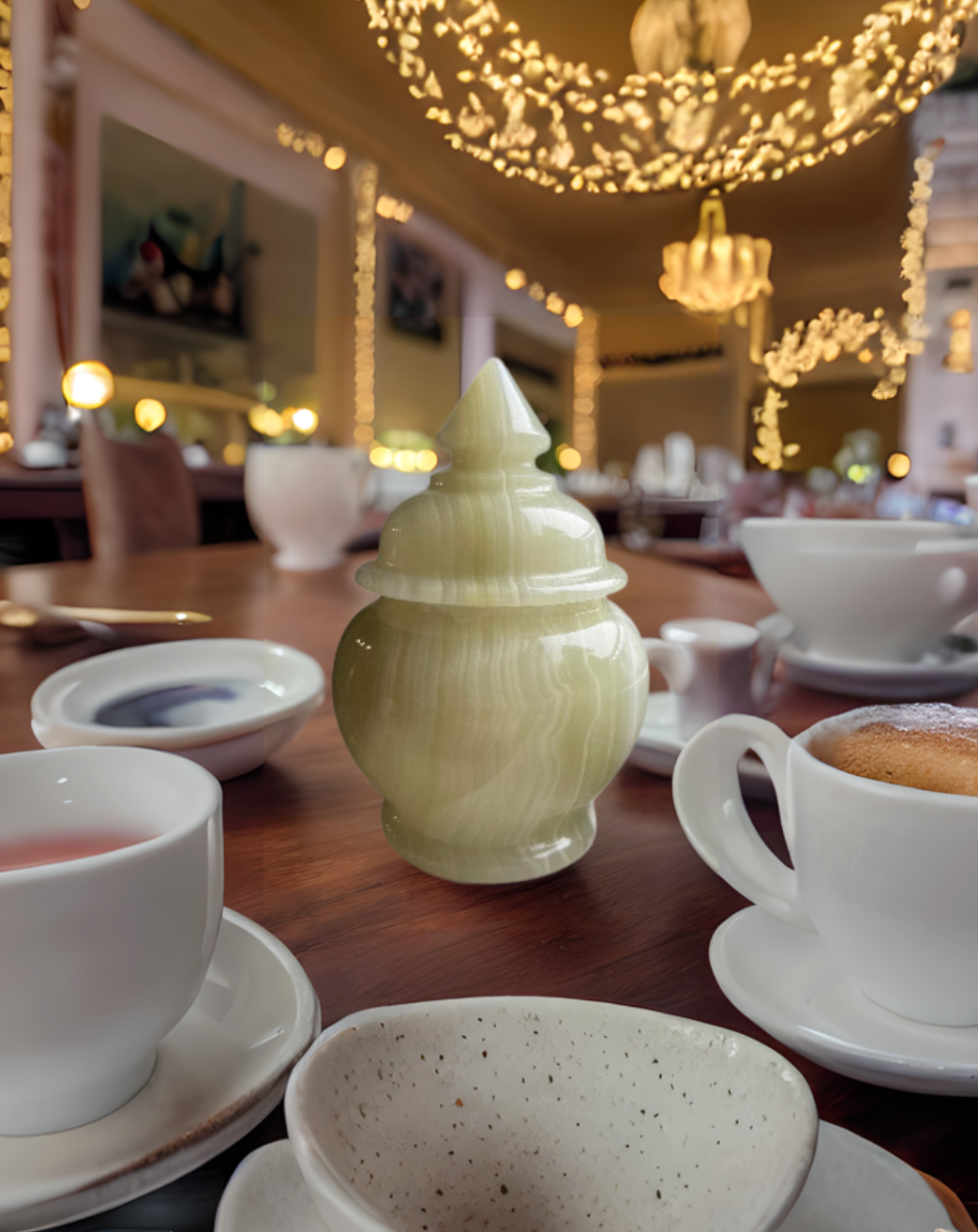 Marble Sugar Bowl Dispenser Salt Container with Lid for Kitchen & Home